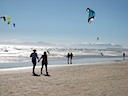 Kitesurfers and Walkers at Strand Beach
