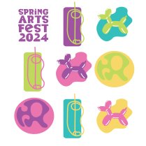 Spring arts colorful poster